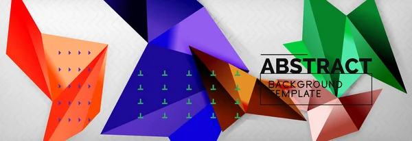 Абстрактный фон, цветовая геометрическая композиция треугольников на сером фоне — стоковый вектор