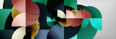 Daire vektör soyut geometrik arka plan, renk yuvarlak şekiller kompozisyon Grey