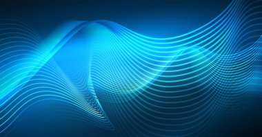 Soyut dalga koyu, parlak hareket üzerinde parlayan, Noel ve yeni yıl alan ışık sihirli. Techno arka plan