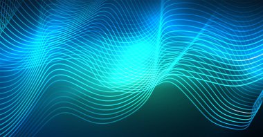 Soyut dalga koyu, parlak hareket üzerinde parlayan, Noel ve yeni yıl alan ışık sihirli. Techno arka plan