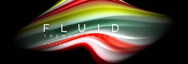 Abstract liquid colorful banner. Trendy wavy dynamic design. Fluid color shapes. — Stock Vector