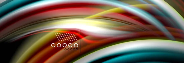 Cartaz de fluxo de cor. Onda líquido forma fundo de cor. Design de arte para o seu design — Vetor de Stock