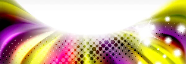 Abstraktní vlna řádky tekutý fluidní rainbow styl barevné proužky pozadí. Umělecká ilustrace pro prezentaci, tapety app, nápis nebo plakát — Stockový vektor