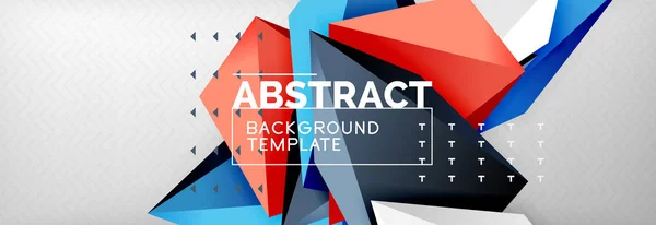 3d polygonal shape geometric background, triangular modern abstract composition — Stock Vector