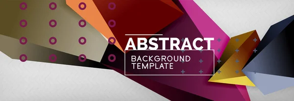 Colorido brillante composición triangular poli 3d, fondo geométrico abstracto, diseño minimalista, plantilla de póster futurista poligonal — Vector de stock