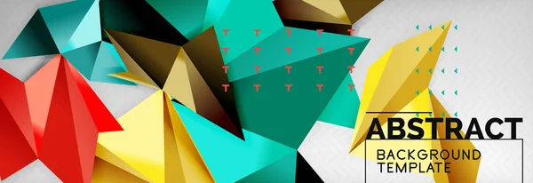 Abstrakter Hintergrund, fliegende Farbe geometrische Dreiecke Komposition auf Grau — Stockvektor