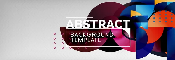 Cirkel vector abstracte geometrische achtergrond, kleur ronde vormen samenstelling op grijs — Stockvector