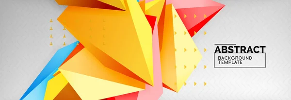 3d forma poligonal fondo geométrico, composición abstracta moderna triangular — Vector de stock