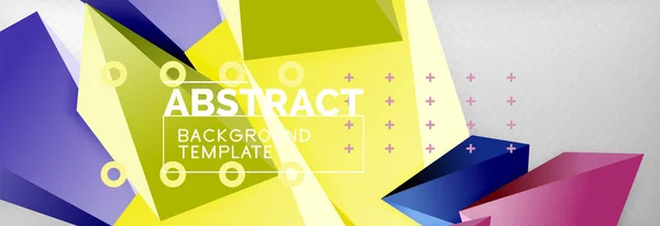 Heldere kleurrijke driehoekige poly 3D-samenstelling, abstracte geometrische achtergrond, minimal design, veelhoekige futuristische poster sjabloon — Stockvector