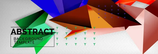 Fond abstrait, couleur volante composition géométrique triangles sur gris — Image vectorielle