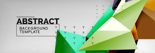 Abstrakter Hintergrund, fliegende Farbe geometrische Dreiecke Komposition auf Grau — Stockvektor