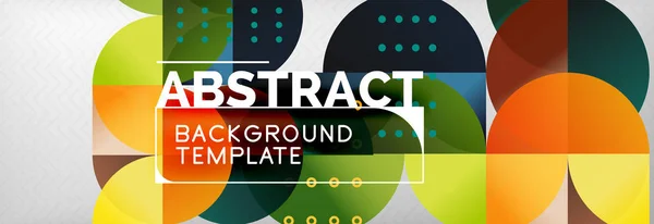 Fondo abstracto, composición geométrica, círculos dinámicos y formas redondas plantilla de diseño — Vector de stock