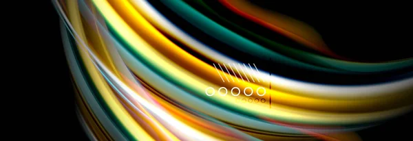 Rainbow color fluid wave lines flow poster. Wave Liquid shapes design — Stock Vector