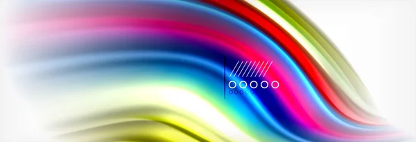 滑らかな液体ぼかし波背景、色流れの概念図 — ストックベクタ