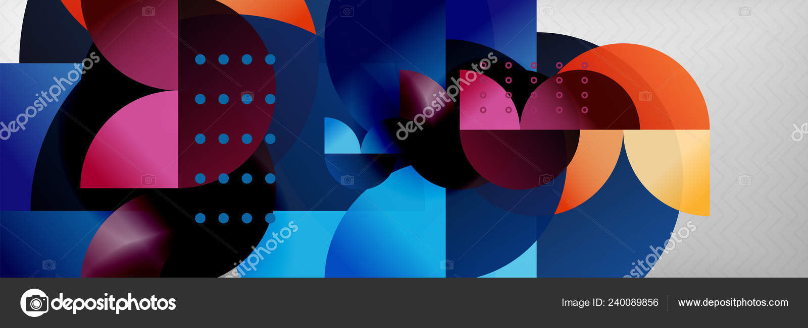 Circle vector abstract geometric background, color round shapes ...