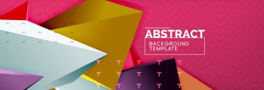 3D üçgen şekiller geometrik arka plan. Origami tarzı desen çizdirmek şekillerle dekoratif tasarım için. Afiş tasarımı. İçini kaplamak çizmek. Modern sunum şablonu