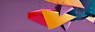 Arka plan, renkli en az soyut üçgen kompozisyon