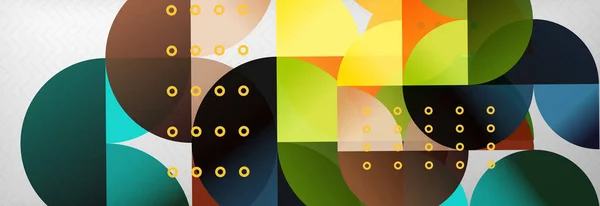 Abstract background, geometric composition, dynamic circles and round shapes design template — Stock Vector