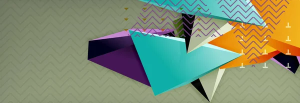 3d formas triangulares fundo geométrico. Padrão de estilo Origami com formas triangulares para design decorativo. Desenho de cartaz. Design de linha. Modelo de apresentação moderna —  Vetores de Stock