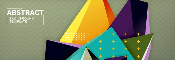 3d formes triangulaires fond géométrique. Modèle de style origami avec des formes triangulaires pour le design décoratif. Poster design. Conception de ligne. Modèle de présentation moderne — Image vectorielle