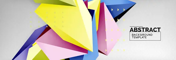 Jasne kolorowe poly trójkątne 3d skład, streszczenie tło geometrycznych, minimalistyczny design, wielokątne futurystyczny plakat szablon — Wektor stockowy