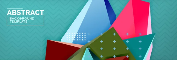 Vektor 3d triangulära former abstrakt bakgrund, origami futuristiska mall med linjer — Stock vektor