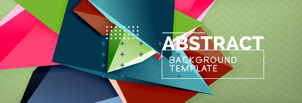 Abstrakter Hintergrund, farbenfrohe minimale abstrakte Dreieckskomposition — Stockvektor