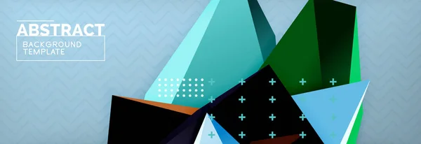 3D triangulära former geometrisk bakgrund. Origami stil mönster med triangel former för dekorativa design. Affisch design. Line design. Moderna presentationsmall — Stock vektor