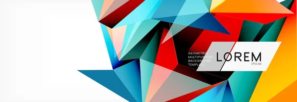 Triangel 3d polygonal konstmotiv. Framtida geometriska design. Vektor geometri futuristisk illustration — Stock vektor
