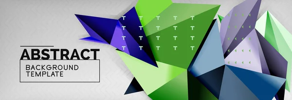 Mosaik dreieckigen 3D-Formen Komposition, geometrischen modernen Hintergrund. Design von Dreiecken und Polygonen — Stockvektor