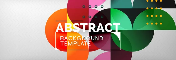 Fondo abstracto, composición geométrica, círculos dinámicos y formas redondas plantilla de diseño — Vector de stock