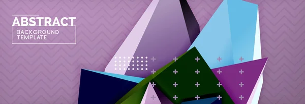 Vecteur 3d formes triangulaires fond abstrait, origami modèle futuriste avec des lignes — Image vectorielle