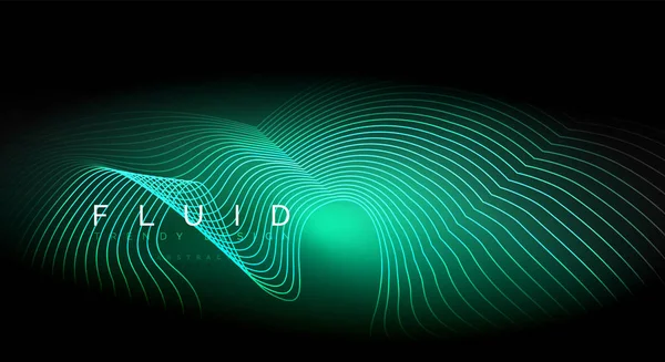Цифрові частинки хвилі, що протікають абстрактний фон — стоковий вектор