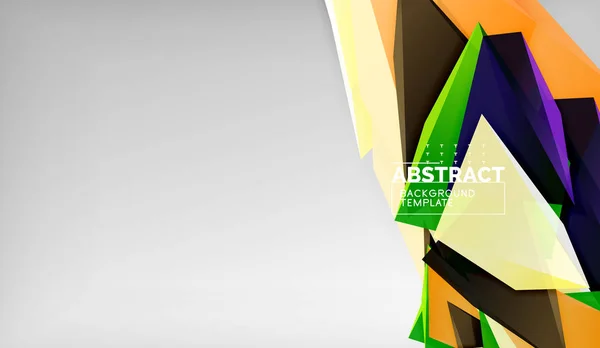 Desain latar belakang geometris segitiga 3d, templat poster modern - Stok Vektor
