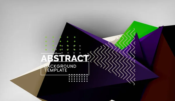 3D-ontwerp van driehoek geometrische achtergrond, moderne poster sjabloon — Stockvector