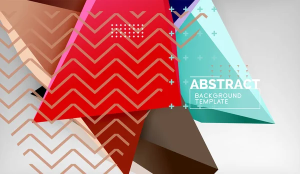 Abstrakte Farbdreiecke geometrischer Hintergrund. Mosaik dreieckig Low-Poly-Stil — Stockvektor