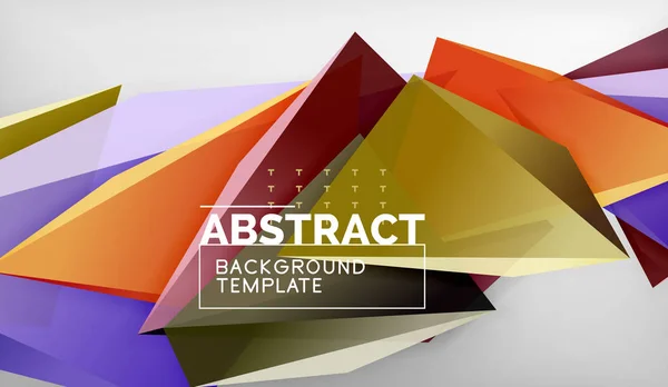 3D-Dreieck geometrisches Hintergrunddesign, moderne Plakatvorlage — Stockvektor