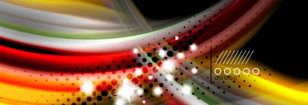 Rainbow färg vätska påfyllnadsrader flöde affisch. Wave flytande former design — Stock vektor