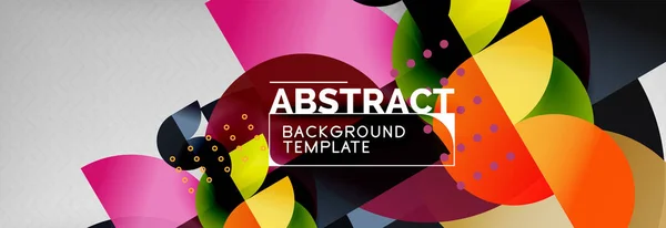 Kreis-Vektor abstrakt geometrischer Hintergrund, Farbe runde Formen Komposition auf grau — Stockvektor