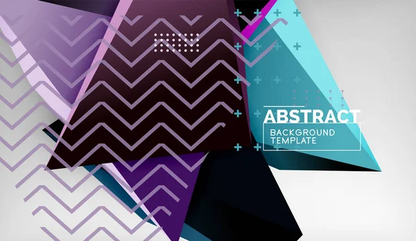 Abstract color triangles geometric background. Mosaic triangular low poly style — Stock Vector