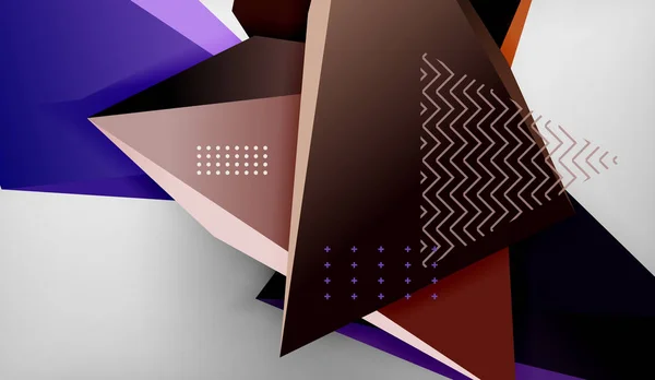 3D trojúhelník geometrické pozadí design, moderní plakát šablony — Stockový vektor