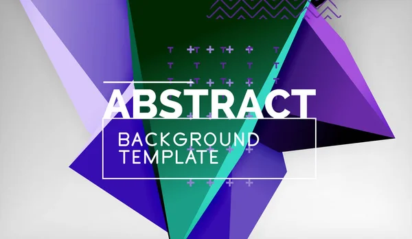 3D trojúhelník geometrické pozadí design, moderní plakát šablony — Stockový vektor