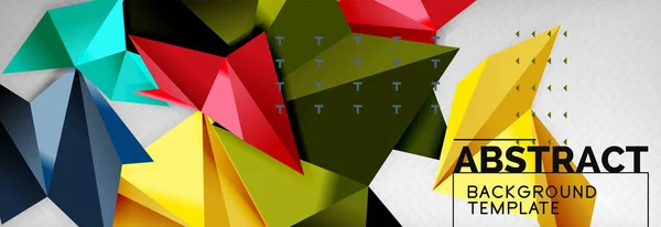 Sfondo astratto, colore volante composizione triangoli geometrici su grigio — Vettoriale Stock