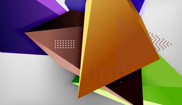 3d triangolo disegno geometrico sfondo, modello poster moderno — Vettoriale Stock
