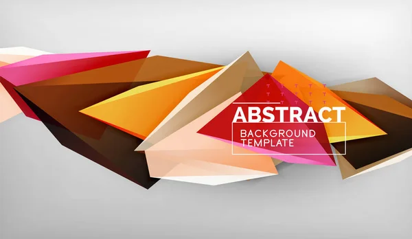 3d forme triunghiulare geometrice fundal abstract, compoziția triunghiurilor de culoare pe fundal gri, tapet conceptual de afaceri sau hi-tech — Vector de stoc