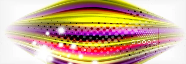 Líneas de onda abstractas líquido fluido arco iris estilo color rayas fondo. Ilustración artística para presentación, fondo de pantalla de aplicaciones, banner o póster — Vector de stock