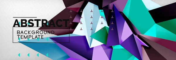 Mozaika 3d trojúhelníkové tvary složení, geometrické moderní zázemí. Konstrukce trojúhelníků a mnohoúhelníků — Stockový vektor