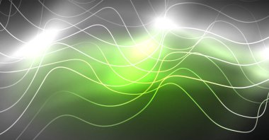 Neon satırları dalga geçmiş. Soyut Kompozisyon