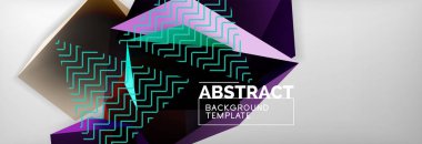 Üçgen 3d geometrik şekiller kompozisyon, arka plan