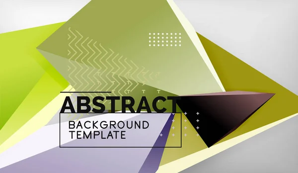 3D треугольник геометрический дизайн фона, современный шаблон плаката — стоковый вектор